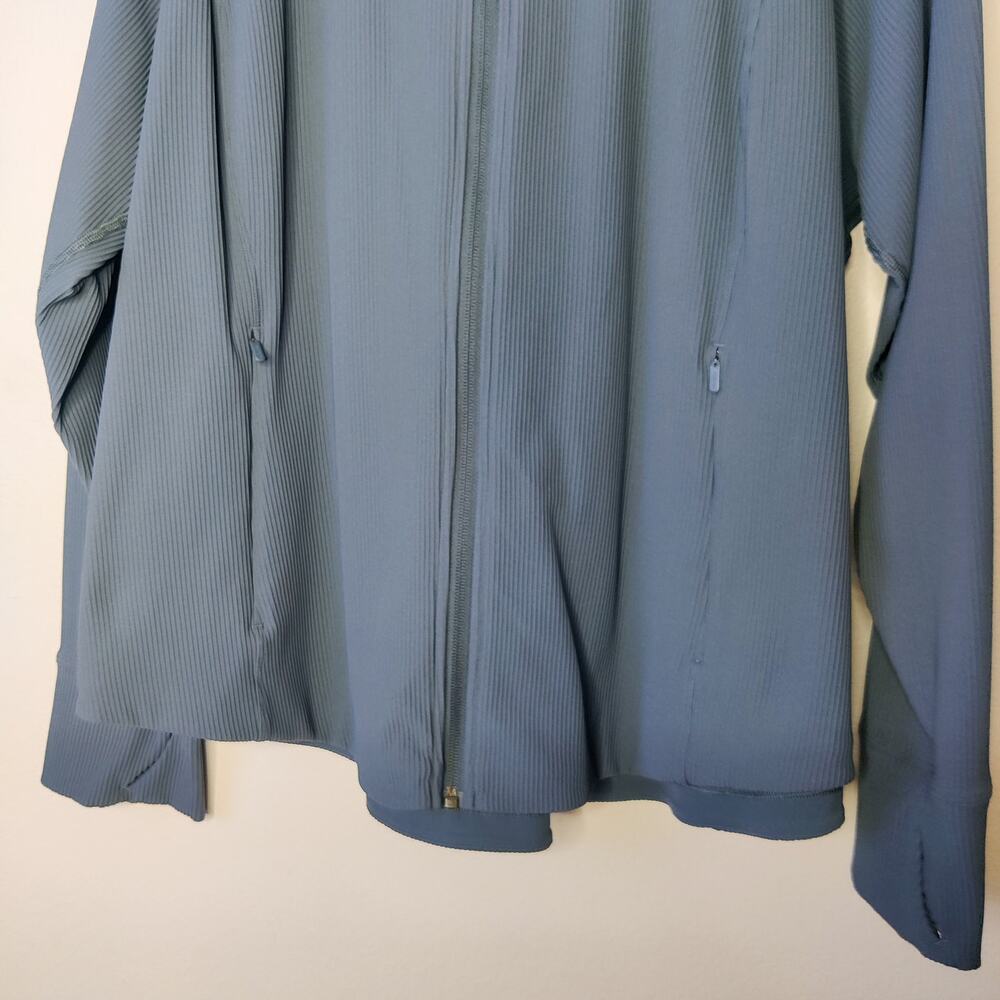 Athleta Slate Blue Full-Zip Ribbed Jacket - Picture 6 of 11